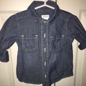 Denim-look button down